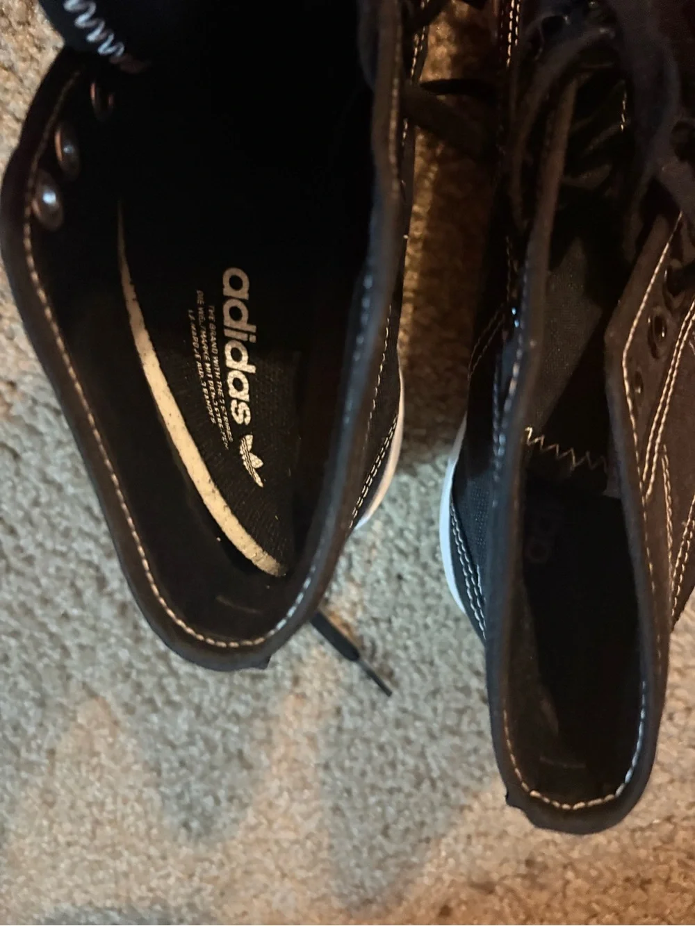 adidas Black and White High-Top Canvas Ankle Boots